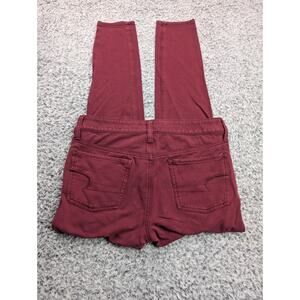 American Eagle Jeans Women 8 Red Stretch Jegging AEO Knit Slim Preppy Casual